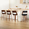 Artiss 4x Swivel Bar Stools PU Leather Wooden Chair Black 65cm