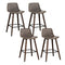 Artiss 4x Vintage PU Leather Bar Stools Walnut Wooden Kitchen Chairs
