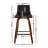 4x Bar Stools Swivel Leather Padded Wooden