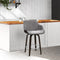 Artiss Grey Velvet Bar Stool Swivel Wooden Frame Kitchen Counter Chair