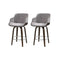 2x Bar Stools Swivel Velvet Padded Wooden