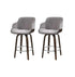 2x Bar Stools Swivel Velvet Padded Wooden