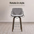 Set of 3 Velvet Bar Stools with Backrest Chrome Footrest Wooden Grey 70cm Seat