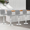 Artiss 4x Bar Stools Fabric Padded Swivel Adjustable Height Grey Chrome