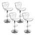4x Bar Stools Gas Lift Leather Seat White