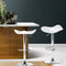 Artiss Set of 2 White PU Leather Bar Stools Adjustable Swivel Kitchen Chairs