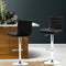 Artiss 2x Bar Stools Padded Leather Gas Lift Black