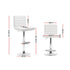 Artiss 2x Bar Stools Padded Leather Gas Lift White