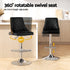 Artiss Bar Stool Bentwood Swivel Adjustable Kitchen Counter Stool Leather Black