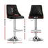 Artiss 2X Bar Stool Wood Swivel Adjustable Kitchen Counter Stool Leather Black