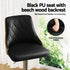 Artiss 4X Bar Stool Wood Swivel Adjustable Kitchen Counter Stool Leather Black