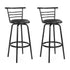Artiss Set of 2 Swivel Bar Stools – Black, PU Leather, 75cm Seat Height
