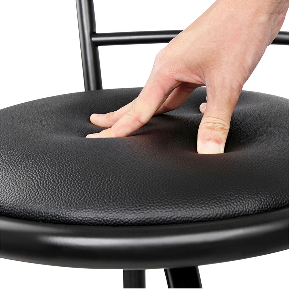 Artiss Set of 2 Swivel Bar Stools – Black, PU Leather, 75cm Seat Height