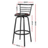 2x Bar Stools Swivel Leather Padded Metal
