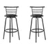 2x Bar Stools Swivel Leather Padded Metal