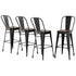 4x Artiss Metal Bar Stools Wooden Seat Retro Counter Stool