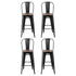 4x Artiss Metal Bar Stools Wooden Seat Retro Counter Stool