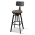 3 Piece Swivel Bar Stool Set with Backrest 63.5-79.5cm Adjustable Elm Wood Seat