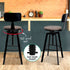 3 Piece Swivel Bar Stool Set with Backrest 63.5-79.5cm Adjustable Elm Wood Seat