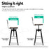 3 Piece Swivel Bar Stool Set with Backrest 63.5-79.5cm Adjustable Elm Wood Seat