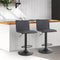Artiss Set of 2 Black Faux Linen Bar Stools Swivel Gas Lift Kitchen Chairs