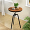 Artiss Industrial Adjustable Dining Table Dark Brown Elm Wood Black Steel Frame