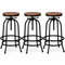 Artiss 3x Bar Stool Backless Swivel Counter Barstools 70-90cm Seat Height Adjustable Industrial