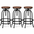 Artiss 3x Bar Stool Backless Swivel Counter Barstools 70-90cm Seat Height Adjustable Industrial