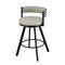 Bar Stool Swivel Kitchen Chair Metal PU Leather Counter Beige