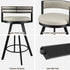 Bar Stool Swivel Kitchen Chair Metal PU Leather Counter Beige