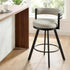 Bar Stool Swivel Kitchen Chair Metal PU Leather Counter Beige