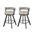 Bar Stools Set of 2 Swivel Kitchen Chair Metal Counter Beige Leather