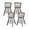 Bar Stools Set of 4 Swivel Kitchen Chair Metal Counter Beige Leather