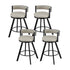 Bar Stools Set of 4 Swivel Kitchen Chair Metal Counter Beige Leather