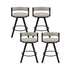 Bar Stools Set of 4 Swivel Kitchen Chair Metal Counter Beige Leather