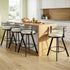 Bar Stools Set of 4 Swivel Kitchen Chair Metal Counter Beige Leather