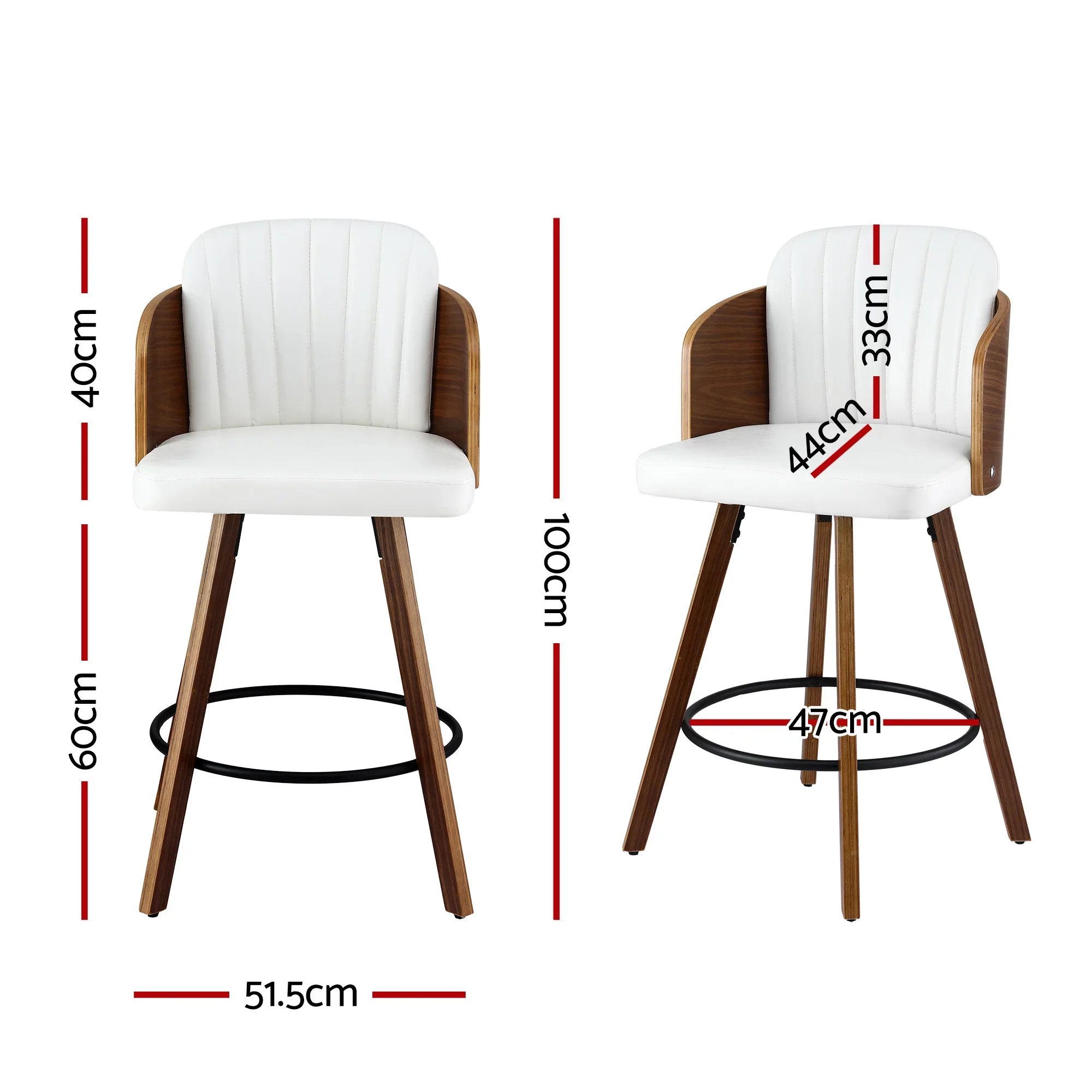 Wooden Bar Stools Swivel Kitchen Counter Stool Chair 58cm Seat Height