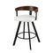 Bar Stool Swivel Metal Legs Kitchen Chair Bentwood Counter Leather White