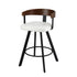 Bar Stool Swivel Metal Legs Kitchen Chair Bentwood Counter Leather White