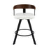 Bar Stool Swivel Metal Legs Kitchen Chair Bentwood Counter Leather White