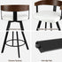 Bar Stool Swivel Metal Legs Kitchen Chair Bentwood Counter Leather White
