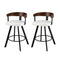 2x  Bar Stools Swivel Kitchen Chairs Metal Legs Bentwood Counter White PU