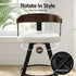 2x  Bar Stools Swivel Kitchen Chairs Metal Legs Bentwood Counter White PU