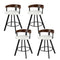 4x  Bar Stools Swivel Kitchen Chairs Metal Legs Bentwood Counter White PU