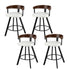 4x  Bar Stools Swivel Kitchen Chairs Metal Legs Bentwood Counter White PU
