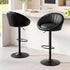 Artiss Bar Stool X2 Gas Lift Adjustable Rounded Shell Backrest PU Leather Black
