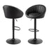 Artiss Bar Stool X2 Gas Lift Adjustable Rounded Shell Backrest PU Leather Black