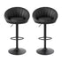 Artiss Bar Stool X2 Gas Lift Adjustable Rounded Shell Backrest PU Leather Black
