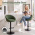 Artiss 2x Bar Stools Kitchen Chairs Gas Lift Adjustable Round Shell Boucle Green