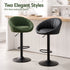 Artiss 2x Bar Stools Kitchen Chairs Gas Lift Adjustable Round Shell Boucle Green